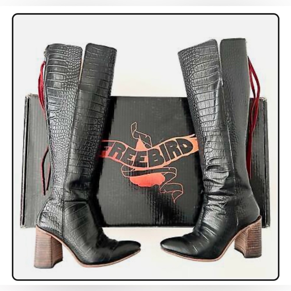 Freebird by Steven Jasper in black Croco size 10 New in box